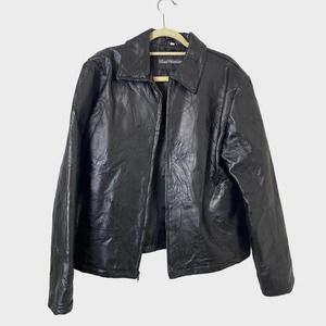 Genuine Leather Black Patchwork Women Size XL